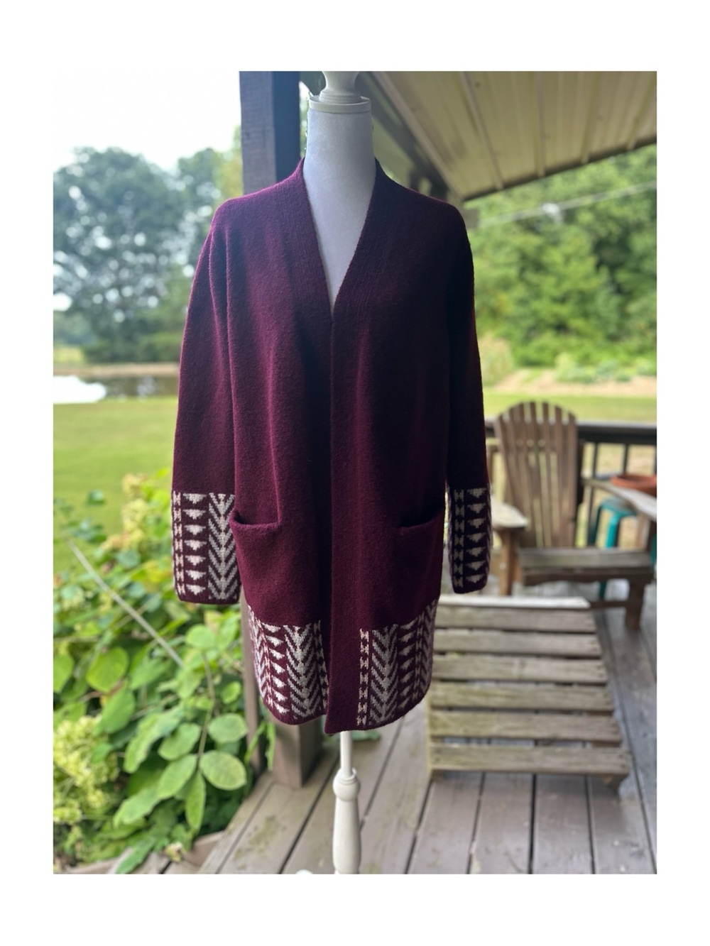 Frye Women’s Burgandy/Oxblood The Cozy Cardigan Size Medium
